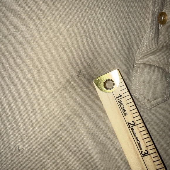 Vintage Nature Knit Polo Shirt Mens Tall XL Khaki Pocket Flap Short Sleeve Retro - Picture 5 of 8